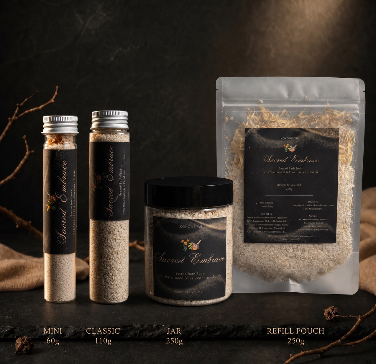 Sacred Embrace – Sandalwood & Frankincense Bath Soak