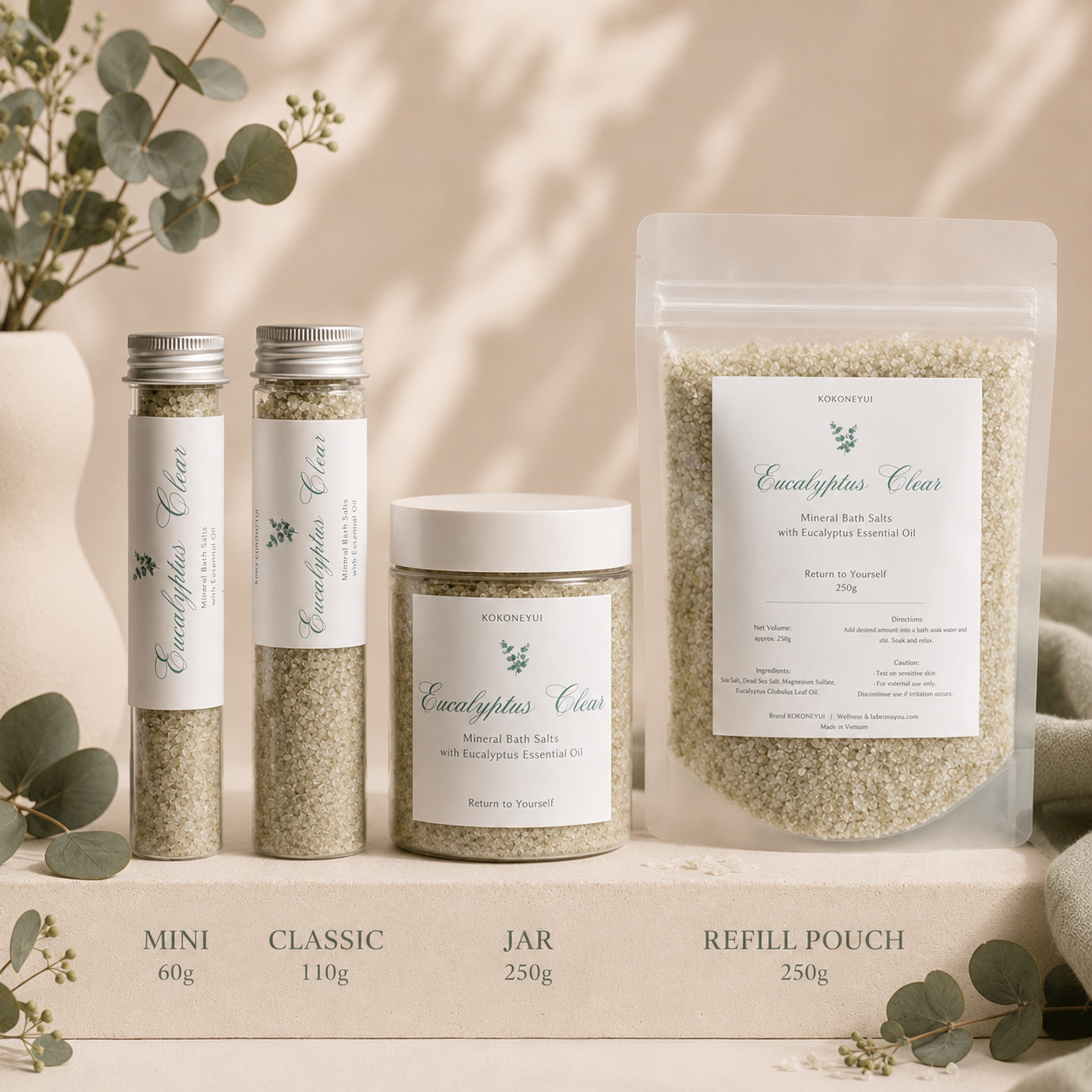 Eucalyptus Clear – Eucalyptus & Green Clay Bath Salt