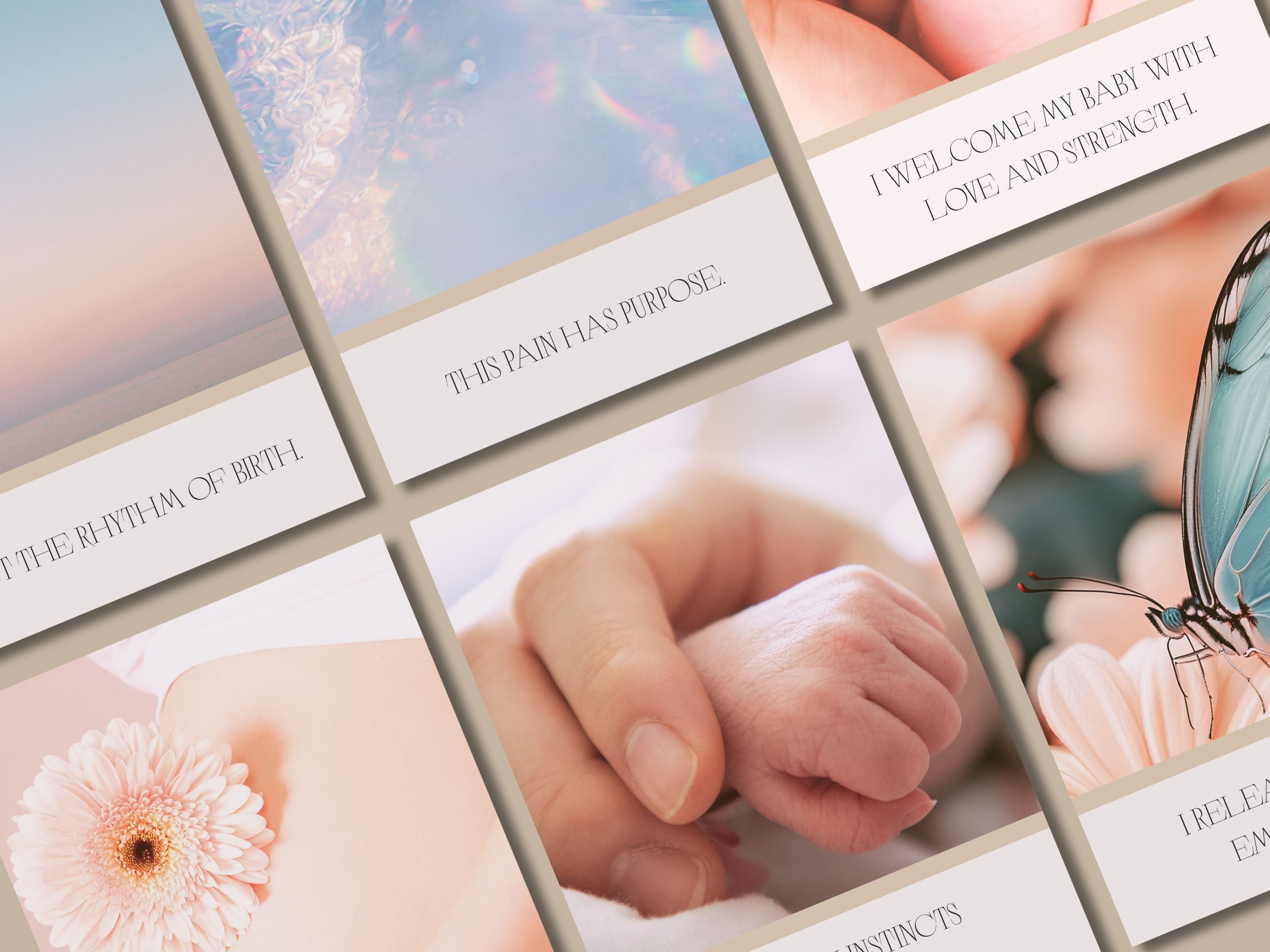 Birth アファメーションカード|A4 PDF デジタル (英語版)