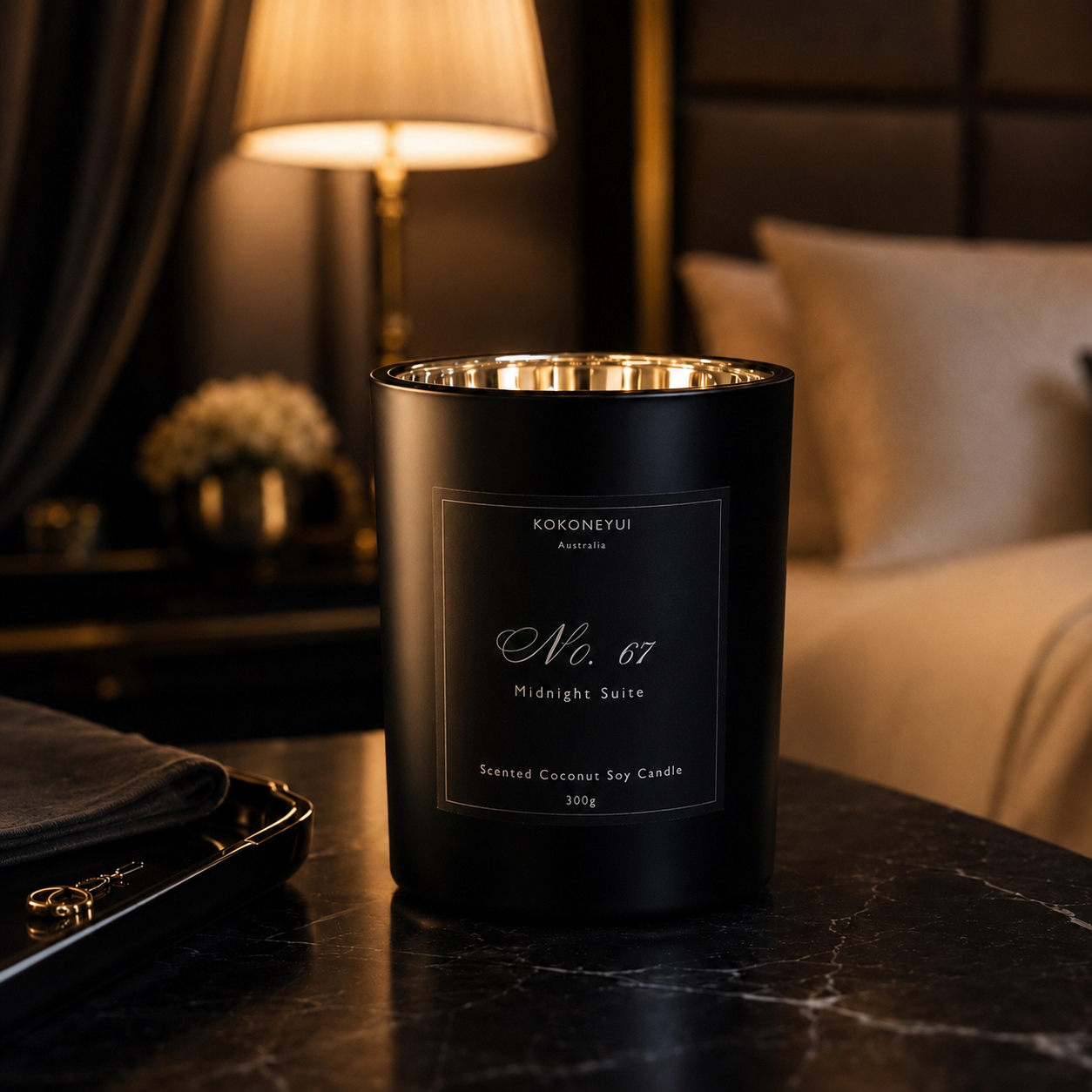 Black candle labeled &