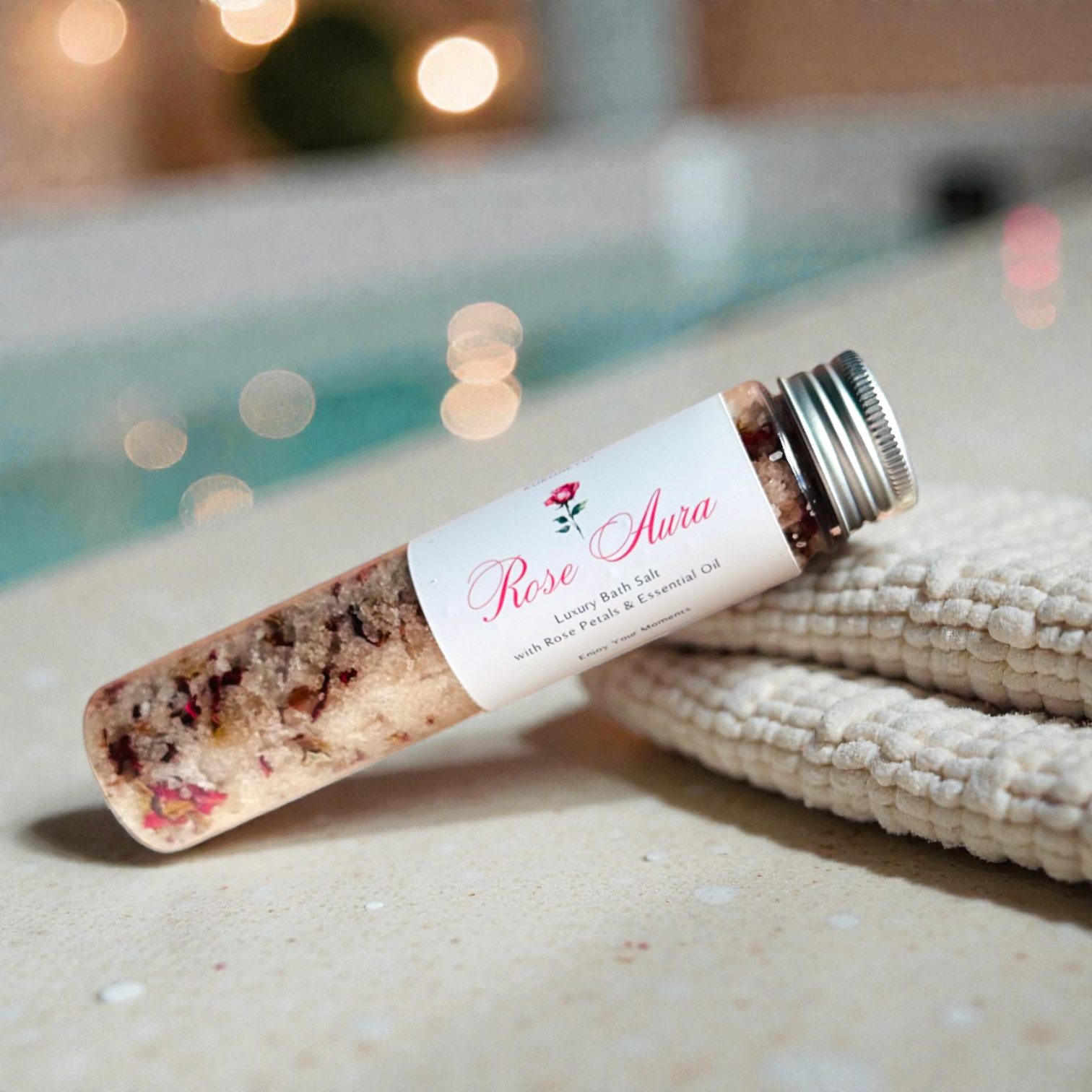 Rose Aura Collection — 3 Ritual Bath Salts Set (110g Test Tubes)