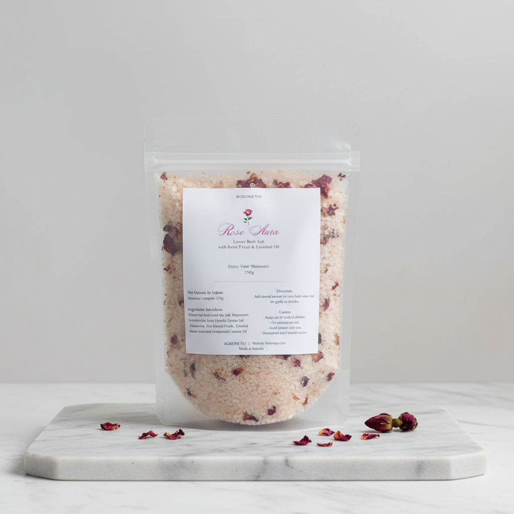 ROSE AURA – ボタニカルバスソルト (250g Jar / Refill Pouch)