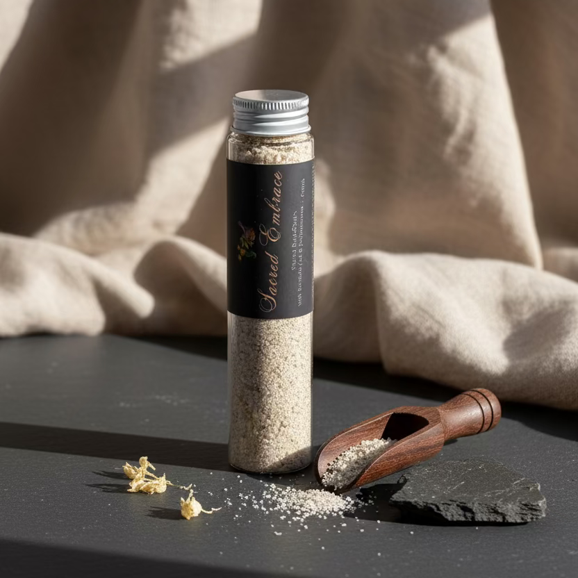 Sacred Embrace – Sandalwood & Frankincense Bath Soak