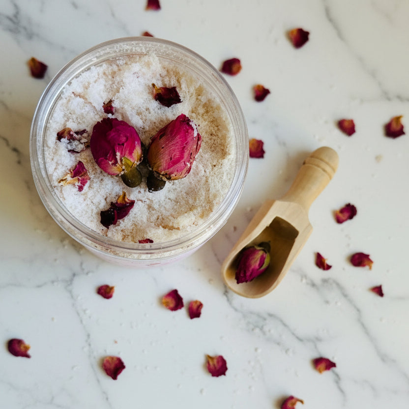 Rose Aura Collection — 3種のローズリチュアルバスソルトセット（250g フルサイズジャー）