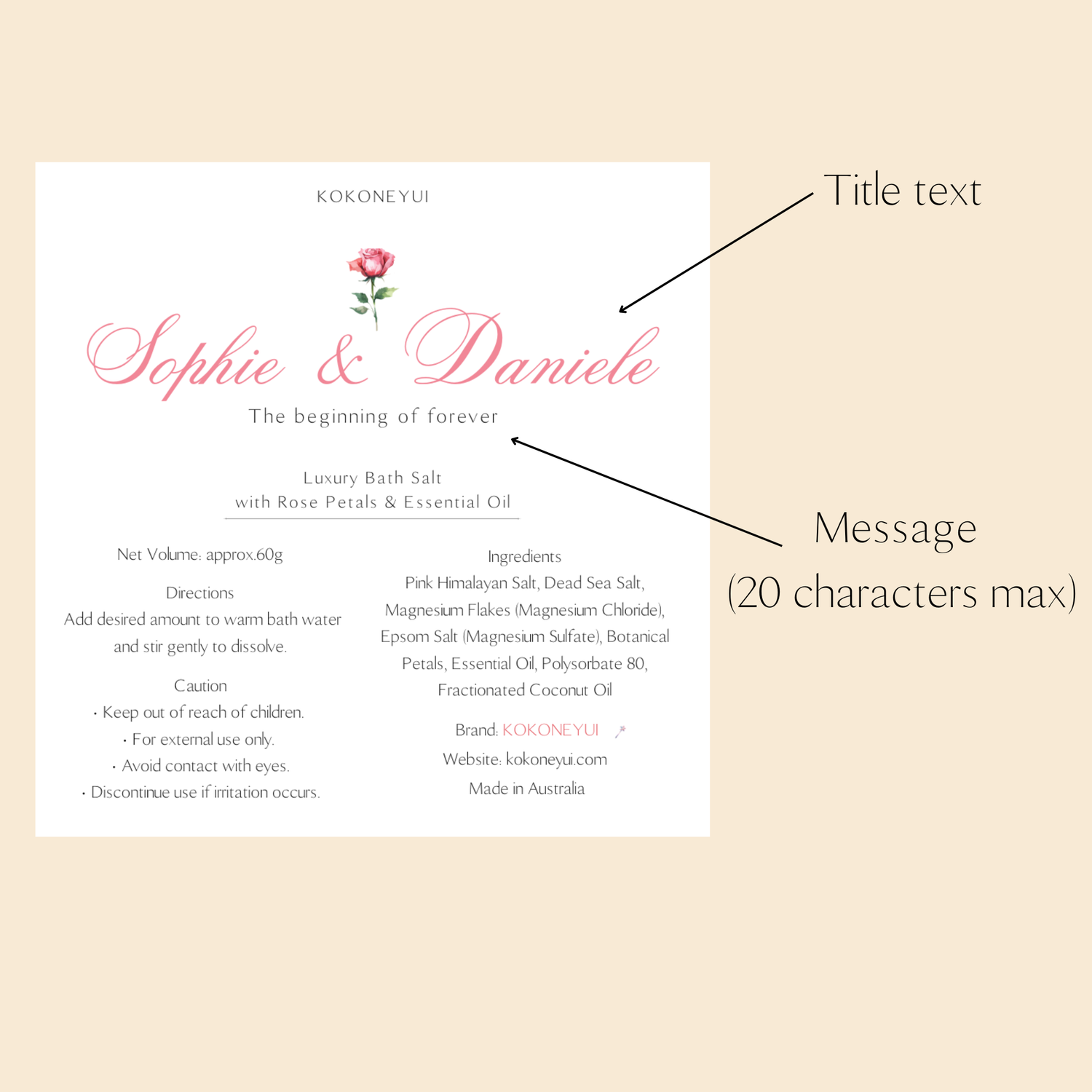 Rose Aura Collection — 3種のローズリチュアル バスソルトセット（60g テストチューブ）