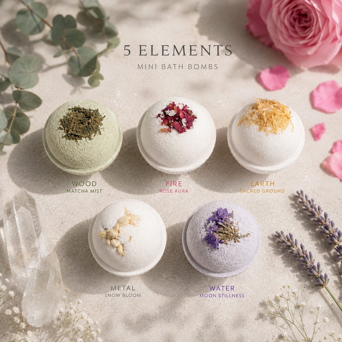 5 Elements Mini Bath Bombs — Essential Oil Discovery Set