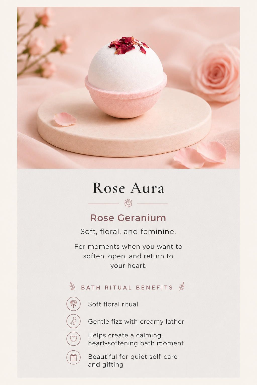 Rose Aura Bath Bomb – Rose Geranium