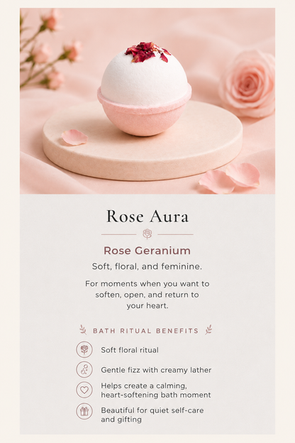Rose Aura Bath Bomb – Rose Geranium