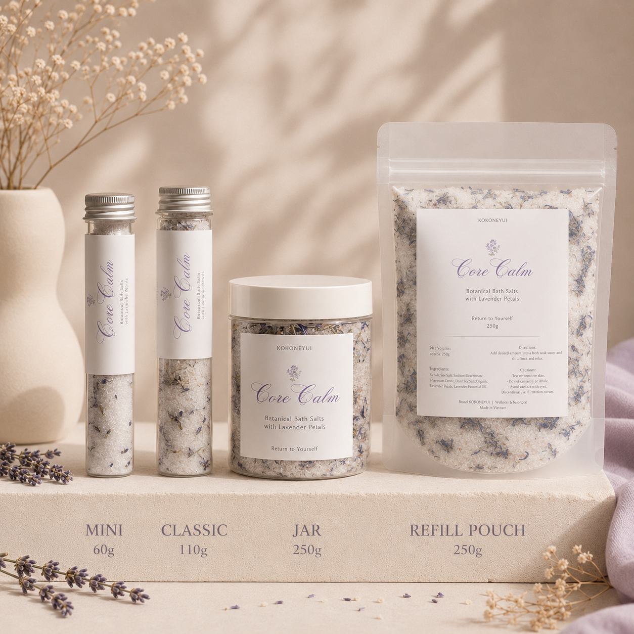 Core Calm – Lavender Petal Mineral Bath Soak