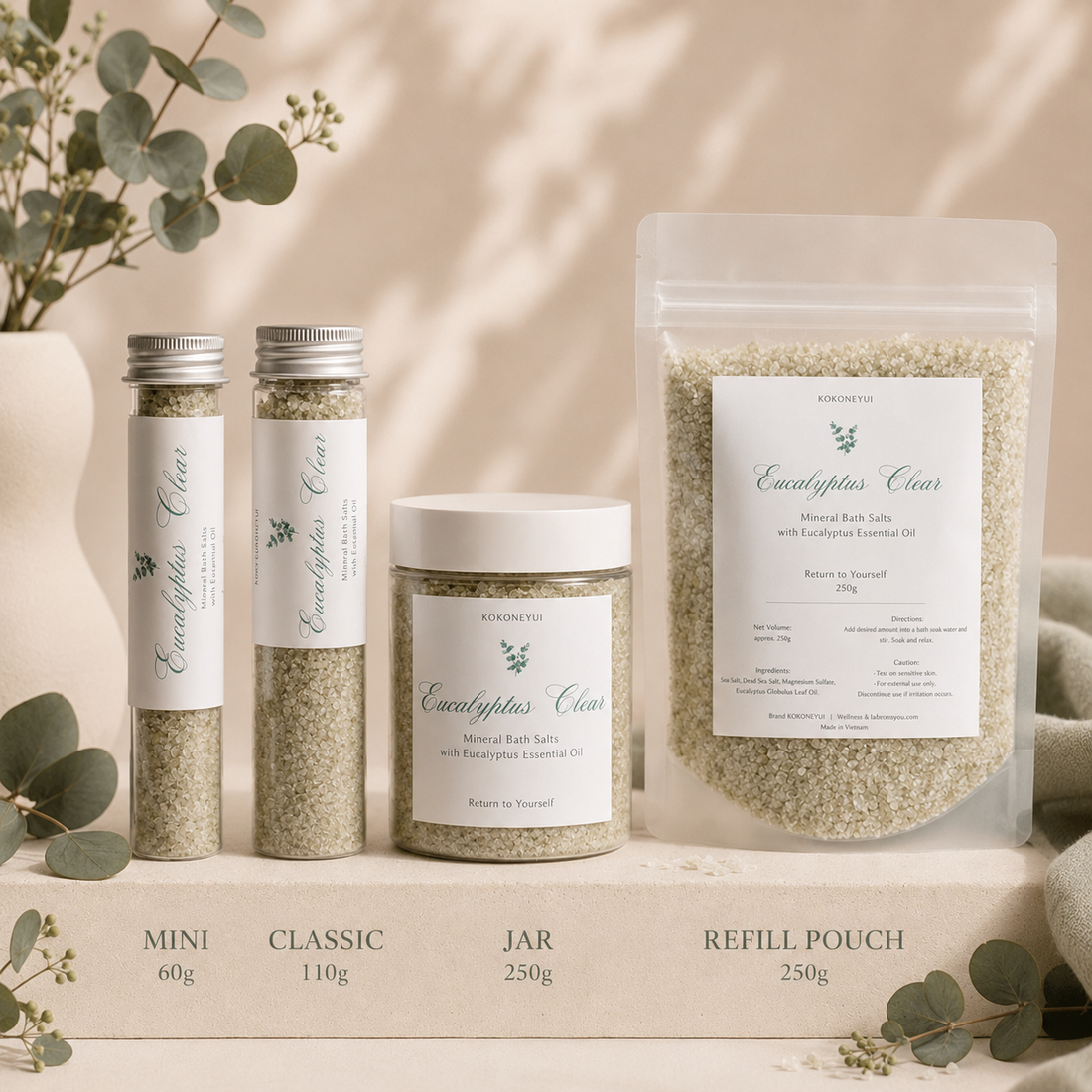 Eucalyptus Clear – Eucalyptus &amp; Green Clay Bath Salt