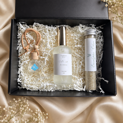 3 ritual items are in a black gift box