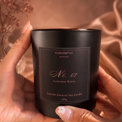 Black candle with &