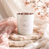 Candle no.08 with cherry blossoms and soft fabric background