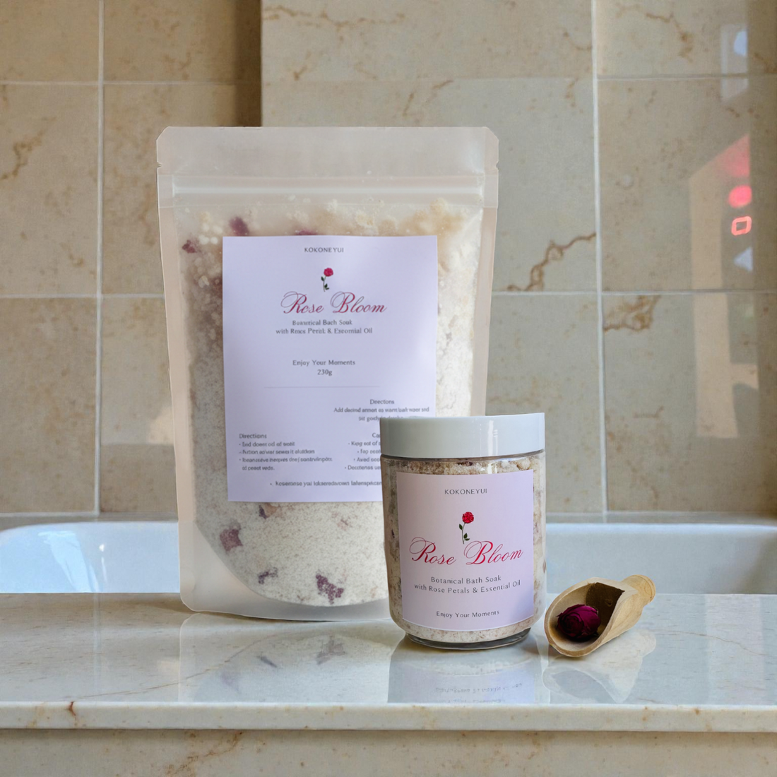 ROSE BLOOM – ボタニカルバスソーク (250g Jar / Refill Pouch)