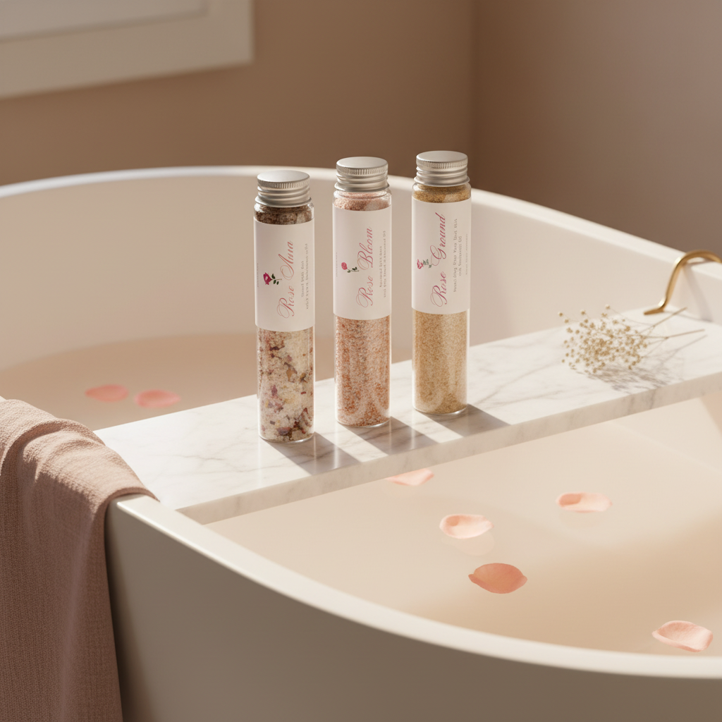 Three bath salt products with &