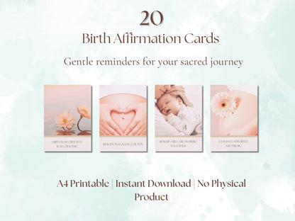 Birth アファメーションカード｜A4 PDF デジタル　（英語版）