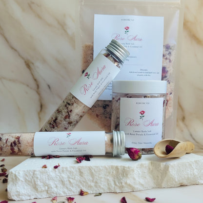ROSE AURA – ボタニカルバスソルト (250g Jar / Refill Pouch)