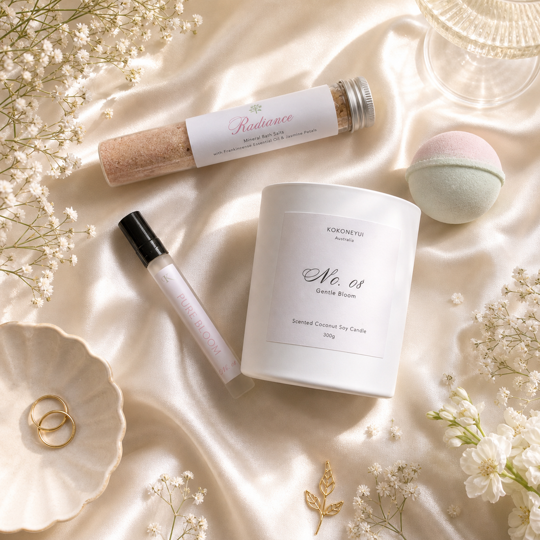Soft Night Ritual - flat lay